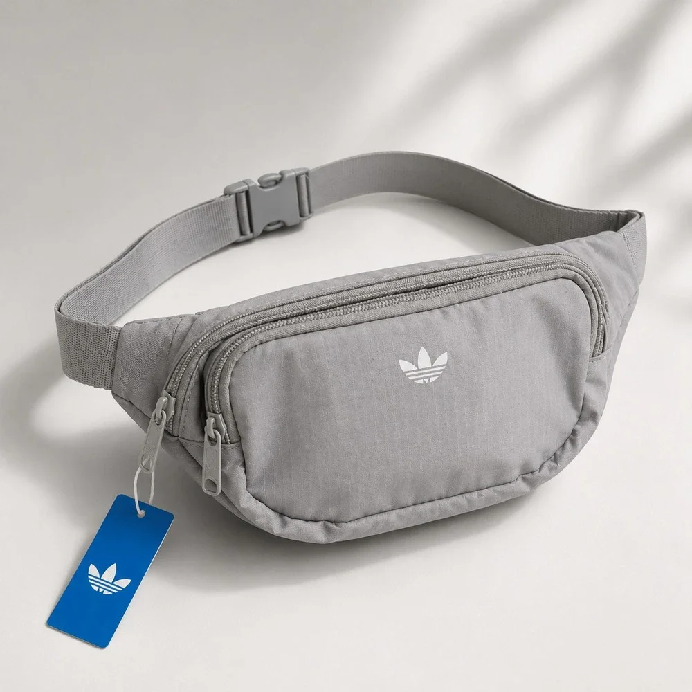 ADIDAS/FANNY PACK/GRAY/ADJUSTABLE/ 3 STORAGE SPACES/NWT/MSAAFPG091326